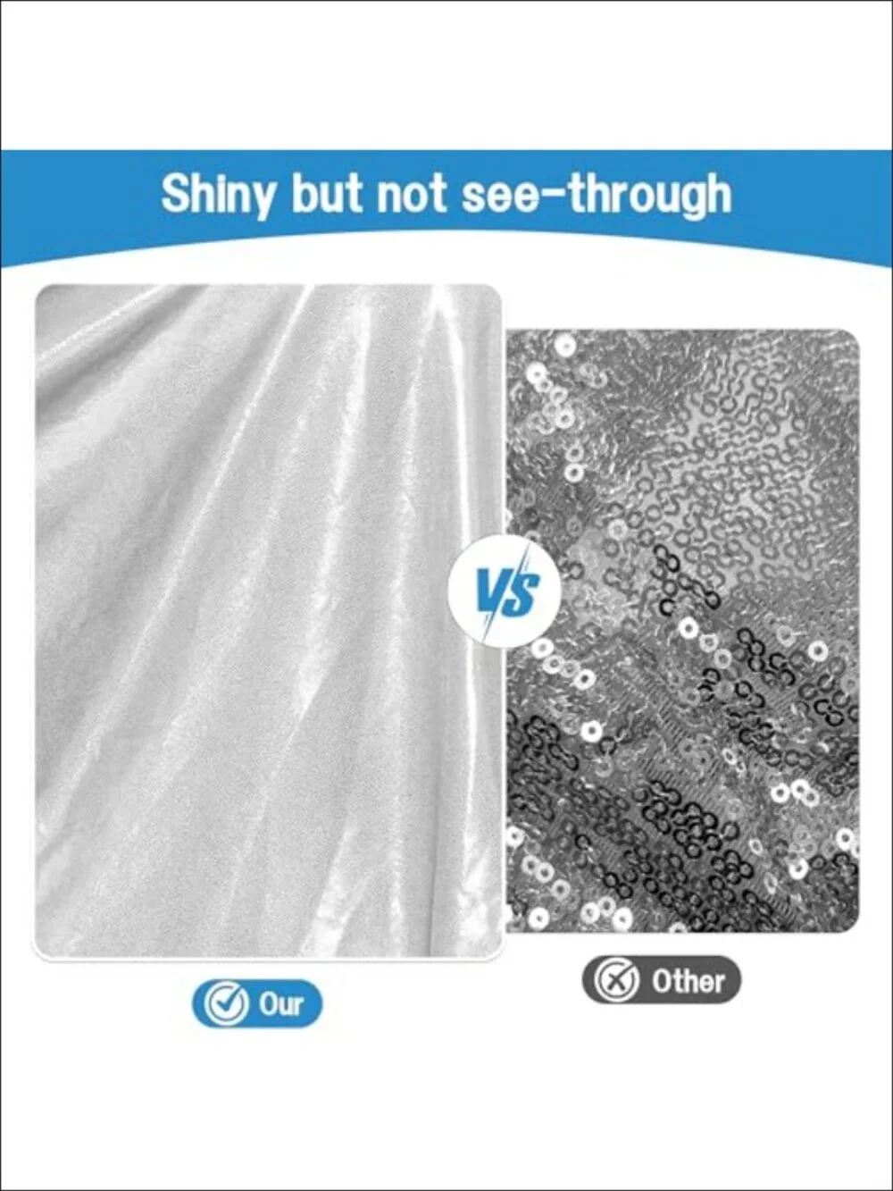 Sequin Tablecloth 90x132 Rectangular Heavy Duty Floor Length Cover for Wedding